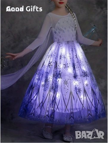 Светеща рокля на Елза с Лед лампички 