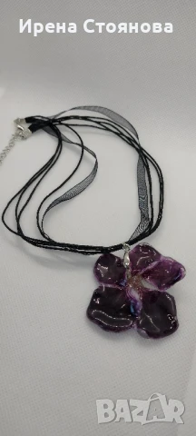 Колие с естествен цвят на Налба. Дължината е максимално 23 см, цвета е с размери 5,5/5 см. , снимка 4 - Колиета, медальони, синджири - 51090496