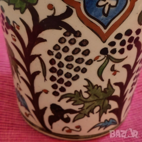 Антична османска,турска ваза "Кютахя" края на 19-ти век. , снимка 14 - Вази - 53178656