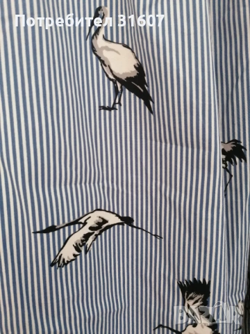 Ефектна раирана пола ZARA с принт „жерави“, снимка 3 - Поли - 53925563