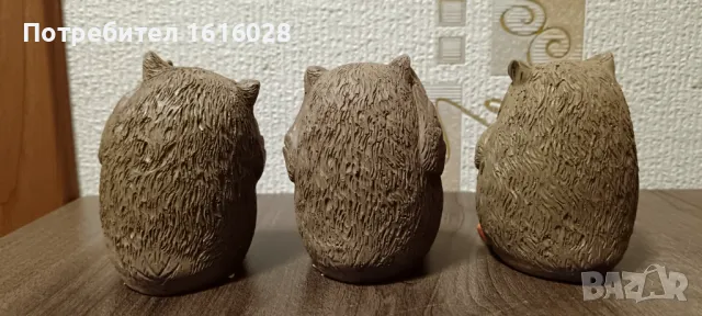 Малки фигурки на бухали,лисици и катеричка не чул,не видял,не разбрал за декорация., снимка 8 - Градински мебели, декорация  - 43148023