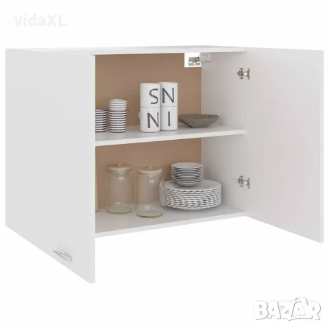 vidaXL Висящ шкаф "Lyon", бял, 80x31x60 см, инженерно дърво, снимка 3 - Шкафове - 56147782