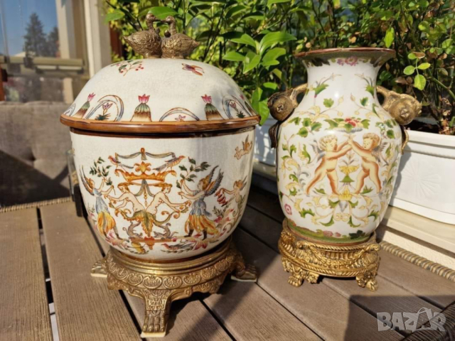 Барокови интериорни съдове - жардениера и ваза, снимка 1 - Антикварни и старинни предмети - 44751240