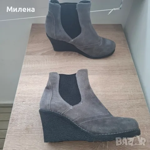 Дамски велурени боти - 39, снимка 2 - Дамски боти - 56539907