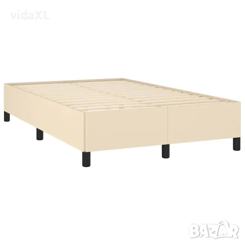vidaXL Рамка за легло без матрак, кремави, 120x190 см, плат, снимка 3 - Спални и легла - 56146807
