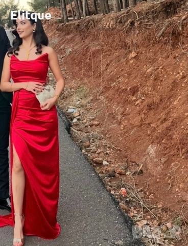 ⭐️Дълги сатенени рокли с цепка, снимка 3 - Рокли - 53195538