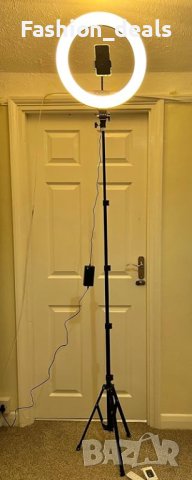 Нов професионална 18 инча LED Ринг Светлина Лампа + Стойка - Идеална за Стрийминг, снимка 8 - Чанти, стативи, аксесоари - 42836568