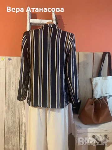 🍋💙🍋 Красиво сако на райета H&M🤎, снимка 5 - Сака - 51409048