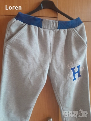 Спортно долнище с лека вата в сиво и синьо, снимка 3 - Спортни екипи - 52423110