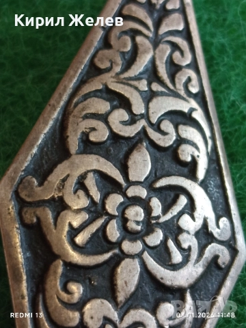 Стара сребърна Руска брошка флорален мотив Ретро Арт бижу 30208, снимка 3 - Антикварни и старинни предмети - 52961914