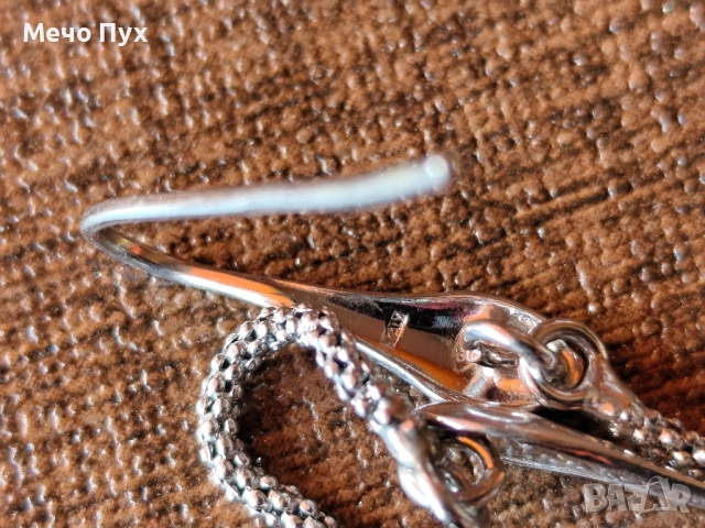 Сребърни висящи обеци (169), снимка 4 - Обеци - 51999088