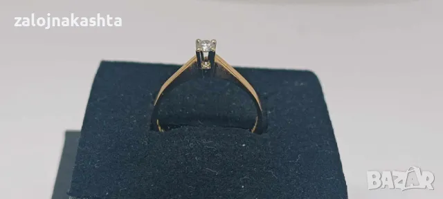 Нов-Златен пръстен с Брилянт-2,37гр/18кр, снимка 5 - Пръстени - 47417608
