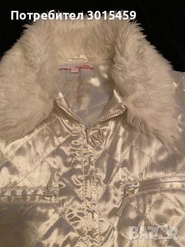 Бяло сатенено яке Tally Weijl с пухкава яка, снимка 12 - Якета - 42498314