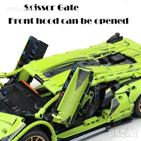 Конструктор Спортен автомобил Lamborghini 1280 части, 1:14 , Съвместим с Lego, снимка 3 - Конструктори - 48257253