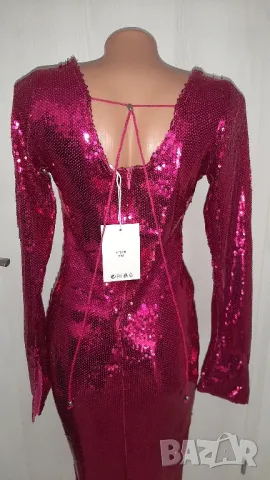 Нова розова рокля с пайети , снимка 3 - Рокли - 49204086