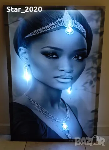 Светеща картина с LED осветление - жената 12, снимка 2 - Картини - 48730937