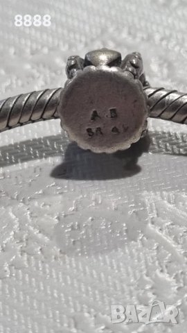 Vintage сребърна гривна с талисмани Amore Baci , снимка 7 - Гривни - 44280595