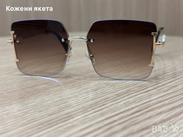 Слънчеви кафеви очила със златни рамки GC, снимка 2 - Слънчеви и диоптрични очила - 44529688