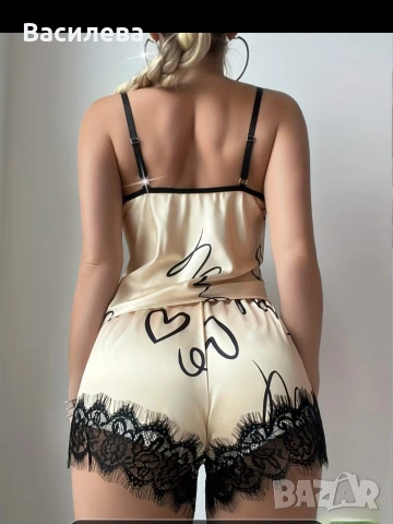 Сатенена пижама , снимка 2 - Пижами - 54196258