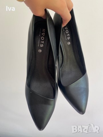 Дамски токчета черни естествена кожа, снимка 3 - Дамски елегантни обувки - 37546610