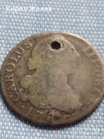 Сребърна монета 2 реала 1785г. Карлос трети Мадрид Испания 13785, снимка 4 - Нумизматика и бонистика - 42900609