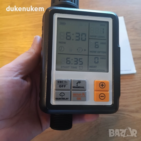 Програматор за напояване, таймер, автоматичен, с голям дисплей, снимка 11 - Напояване - 52812328