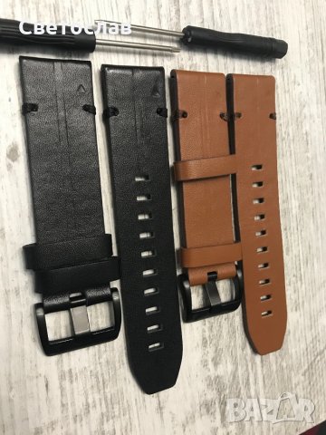 Каишки Garmin Fenix 5/5+ 6/6+ QuickFit 22 mm кожена каишка, каишки кожени , снимка 2 - Смарт гривни - 31297390
