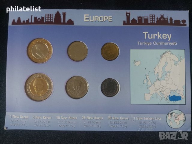 Комплектен сет - Турция 2005-2007 , 6 монети , снимка 2 - Нумизматика и бонистика - 44483265