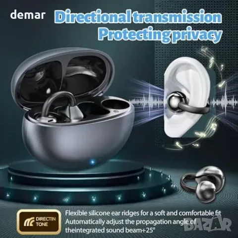 UcanI безжични open-ear слушалки с clip-on, Bluetooth 5.4, ENC, IPX5, снимка 3 - Bluetooth слушалки - 55849738