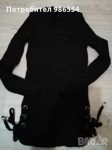 Блуза туника черна плетиво размер S , снимка 3 - Блузи с дълъг ръкав и пуловери - 27503889