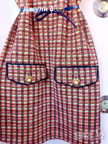 Рокля от блестящо букле на Зара, снимка 5 - Рокли - 49098397