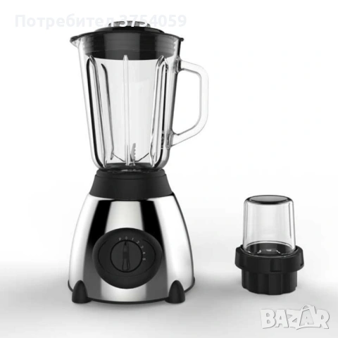 Блендер Cheffinger 1000 W – 1,5 л стъклена кана, мелачка 100 мл, корпус от неръждаема стомана, снимка 5 - Блендери - 53173988