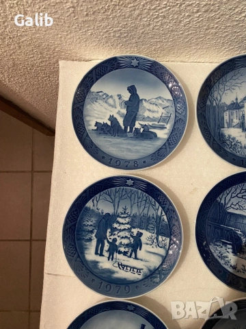 Датски коледни декоративни чинии за закачане на стена, снимка 2 - Декорация за дома - 54126876