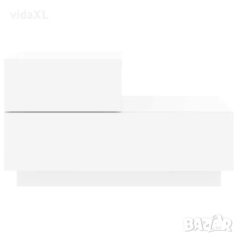 vidaXL Нощно шкафче с LED осветление, бяло, 70x36x40,5 см, снимка 7 - Шкафове - 56148121
