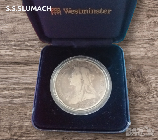  Сребърна монета 1 КОРОНА 1895 ВИКТОРИЯ  IND* IMP, снимка 1