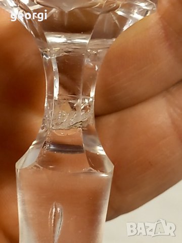 Ретро кристален декантер с метален обков , снимка 3 - Колекции - 42899869