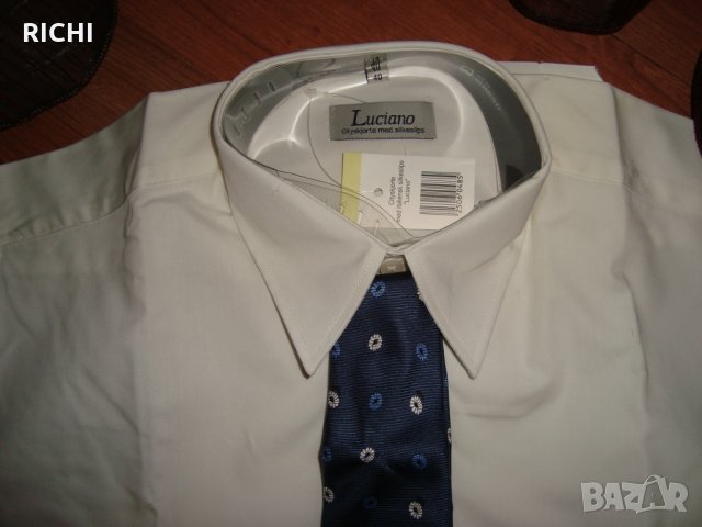 LUCIANO – Риза памук и вратовръзка коприна, снимка 1 - Ризи - 31877478