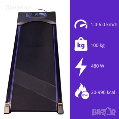 Компактна пътека за бягане с дистанционно – Тиха, тънка и идеална за дом и офис, снимка 7 - Фитнес уреди - 52764041