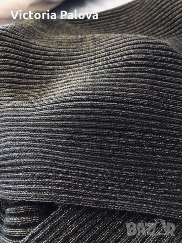 🇮🇹 Черен шал със златна нишка POI BY KRIZIA, снимка 5 - Шалове - 30539368