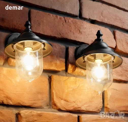 EBION Coach Фенер Външни стенни лампи, 2 бр. Традиционни винтидж ретро външни лампи