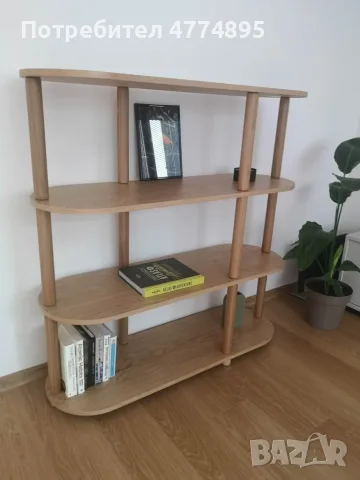 Нова дизайнерска етажерка Mørteens Ticonic / Home24 / дъбов фурнир, снимка 3 - Етажерки - 56058600