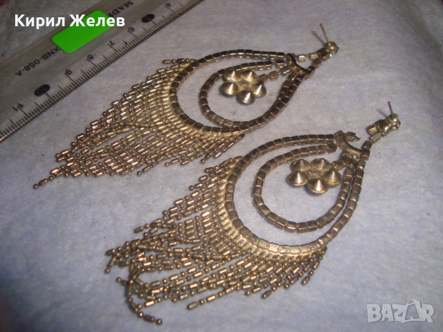 СТАРИ ПОСРЕБРЕНИ ОБЕЦИ ИНКРУСТИРАНИ с БЛЕСТЯЩИ ЮВЕЛИРНО ФАСЕТИРАНИ СКЪПОЦЕННИ КРИСТАЛИ 20813, снимка 11 - Обеци - 36540471