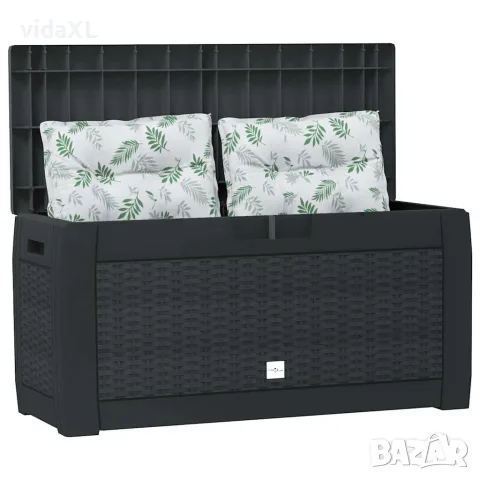 vidaXL Градински сандък за съхранение антрацит 119x48x60 см PP, снимка 3 - Ракли - 56146189