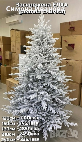 Заснежена, коледна елха, снимка 1