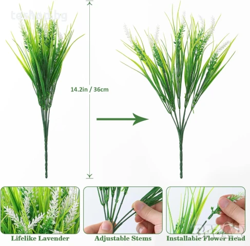 Лавандула изкуствени цветя 16 броя/мушката 2 броя, снимка 2 - Изкуствени цветя - 50926214