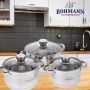 Комплект тенджери Bohmann, 22/24/26см. , Неръжд. Стомана, снимка 5