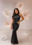 Черна стилна дълга дамска рокля , снимка 4