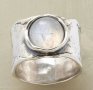 Голям сребърен пръстен с лунен камък , снимка 3