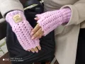 Handmade дамски ръкавици без пръсти с лого, снимка 2