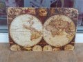 Карта метална табела Земно кълбо глобус стара атлас морета континенти